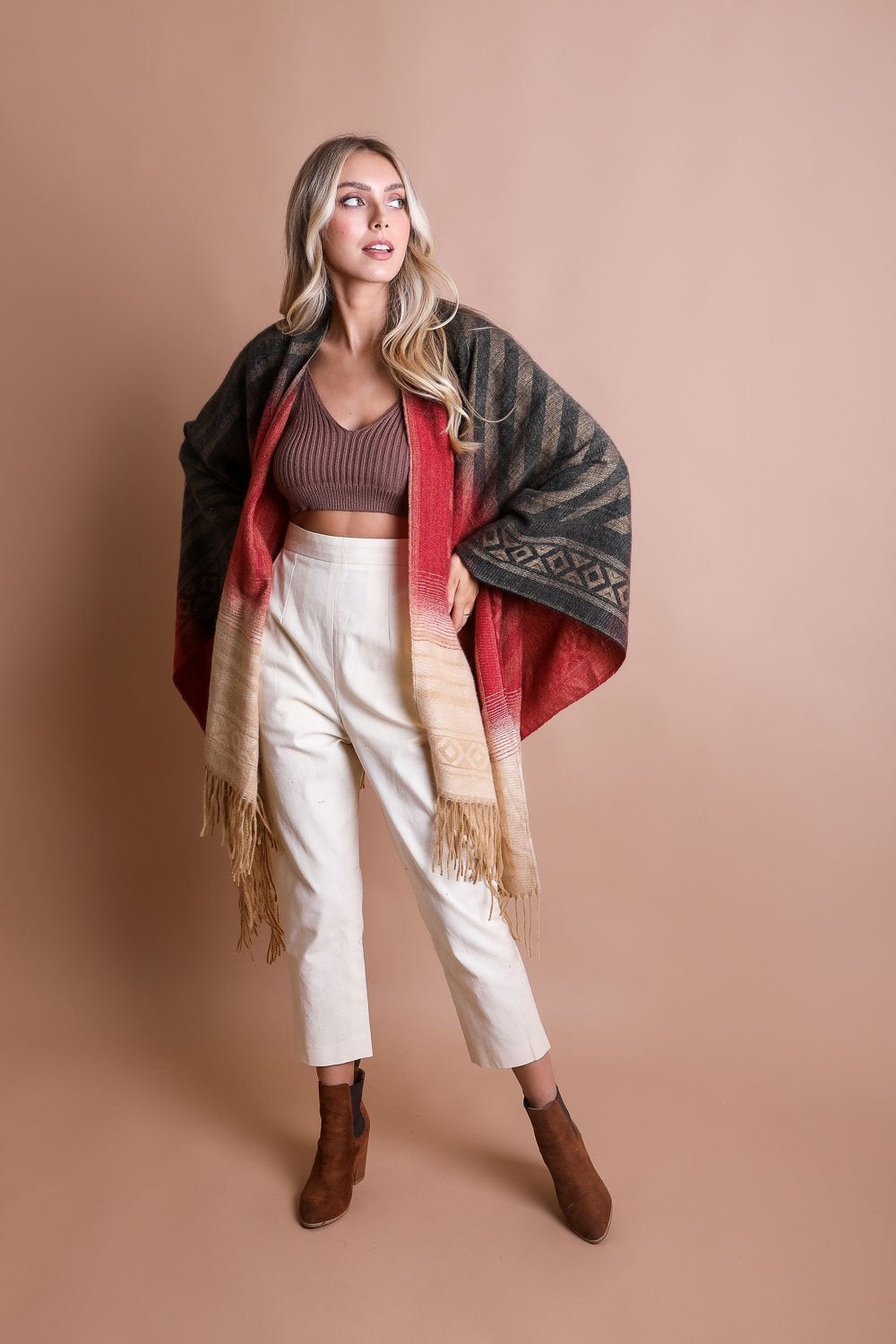 Western Style Colorblend Tassel Serape